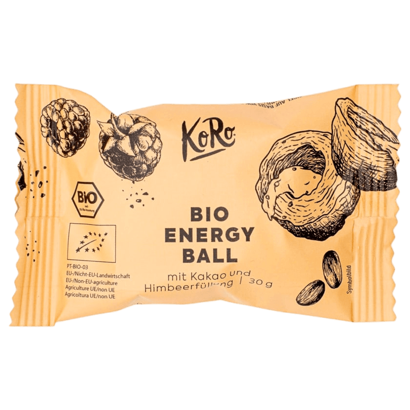 Energy Ball Kakao und Himbeerfüllung | Koro | bio, vegan, 30g